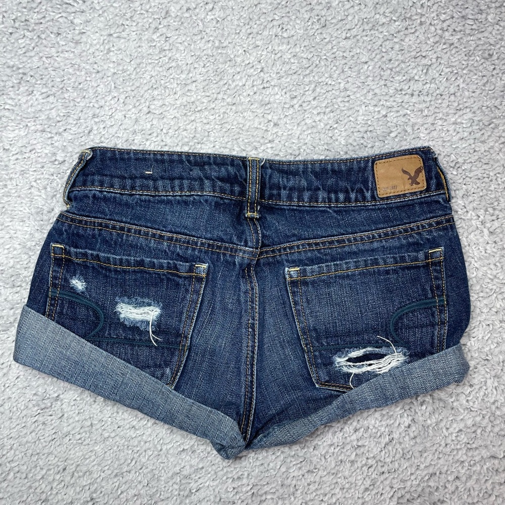 American Eagle Shorts Womens 2 Patriotic Flag Pockets Red White Blue Holiday - Picture 5 of 5